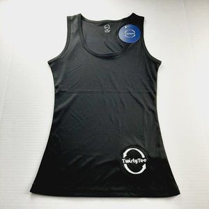 Twisty Tee Womens Athletic Tank Top Size XS Black Stretch Embroidered Logo